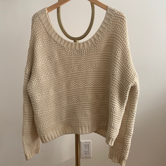 audrey Sweaters - Audrey Tan Cream Knit Sweater Medium